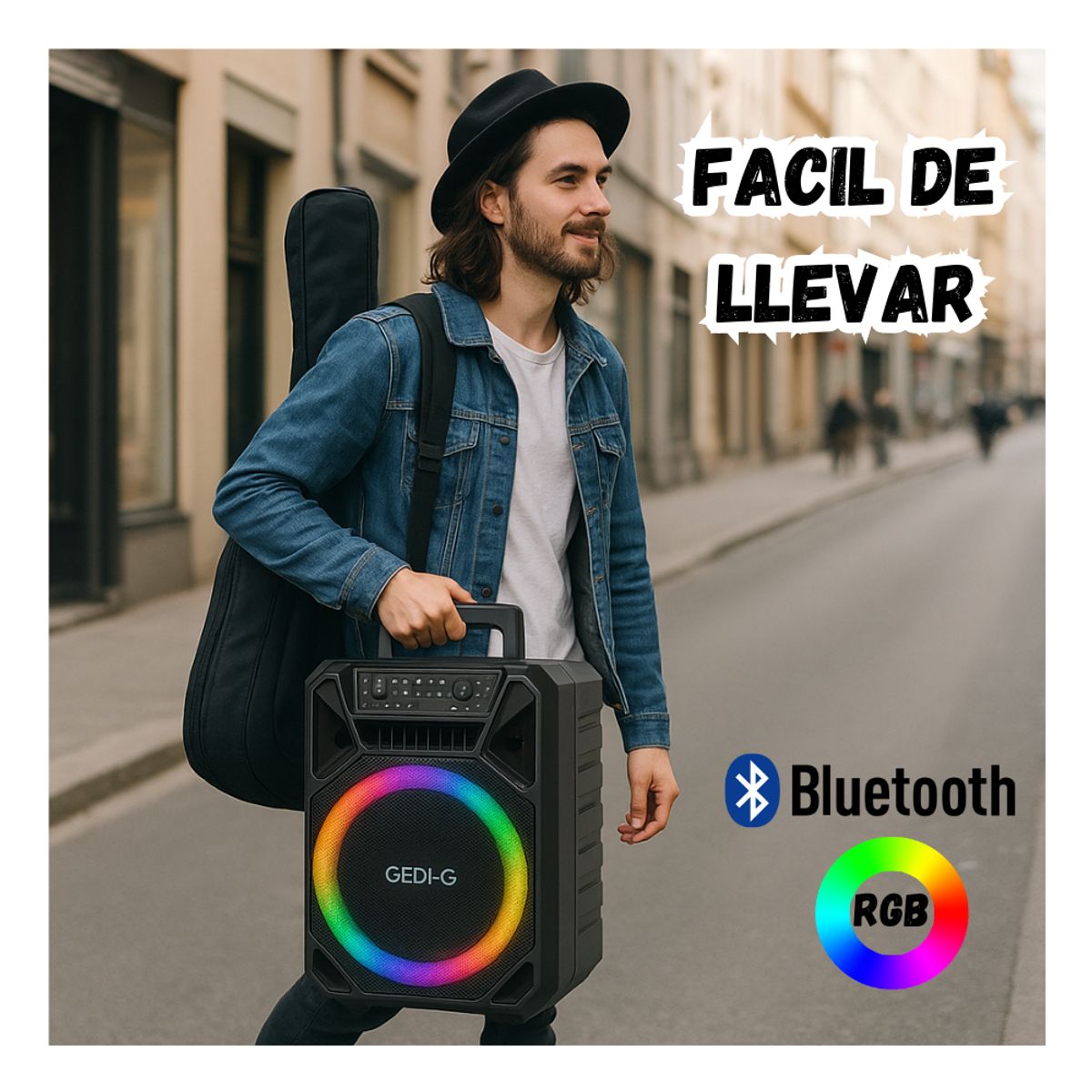 GENERICO - Cabina Portátil 12 Pulgadas + control + micrófono Inalámbrico