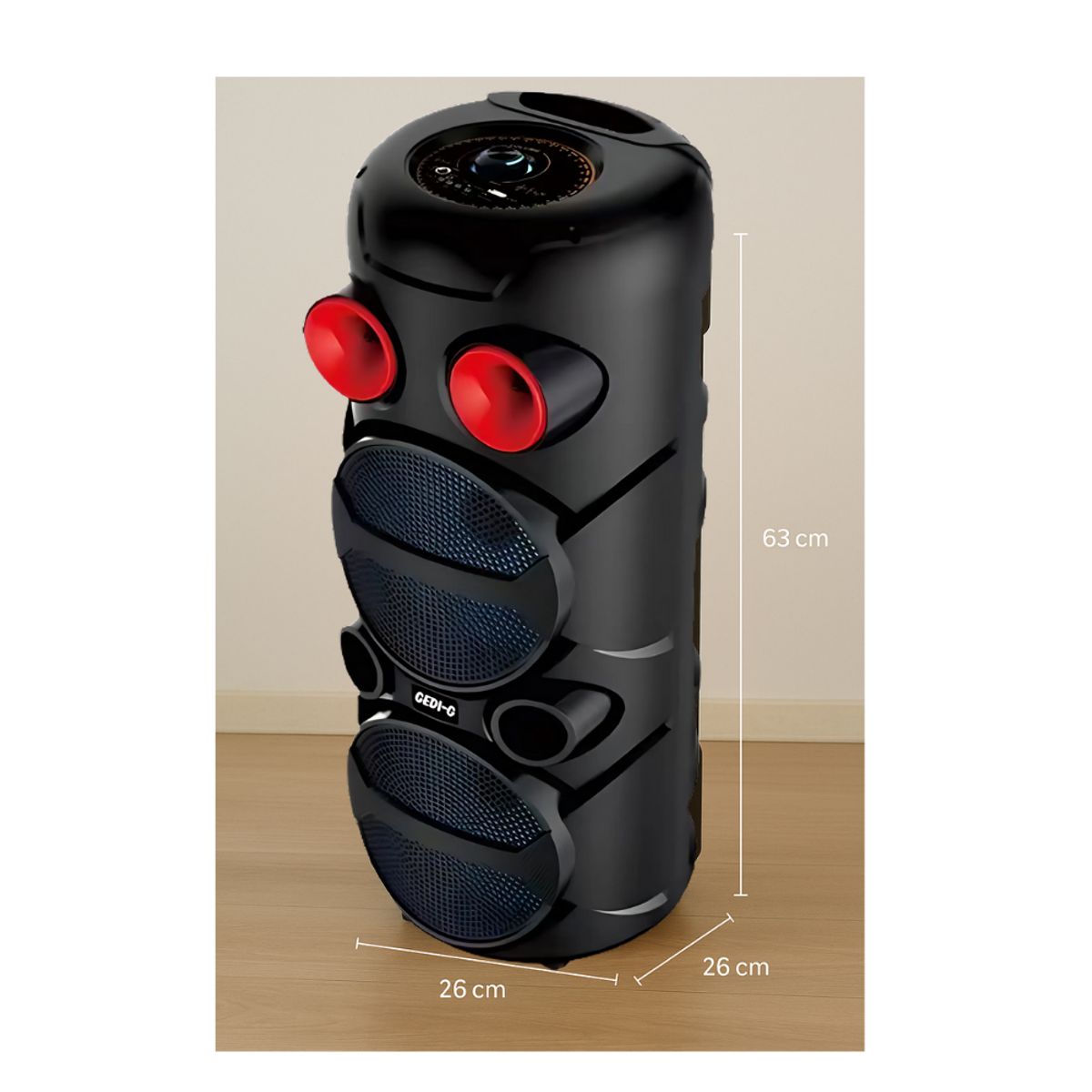 GENERICO - Parlante Bluetooth Torre Doble Bocina Portátil + Micrófono