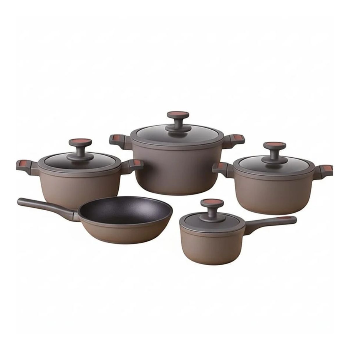 RENAHOUSE - Set Baterias De Ollas De 9 Piezas Antihaderente Renahouse