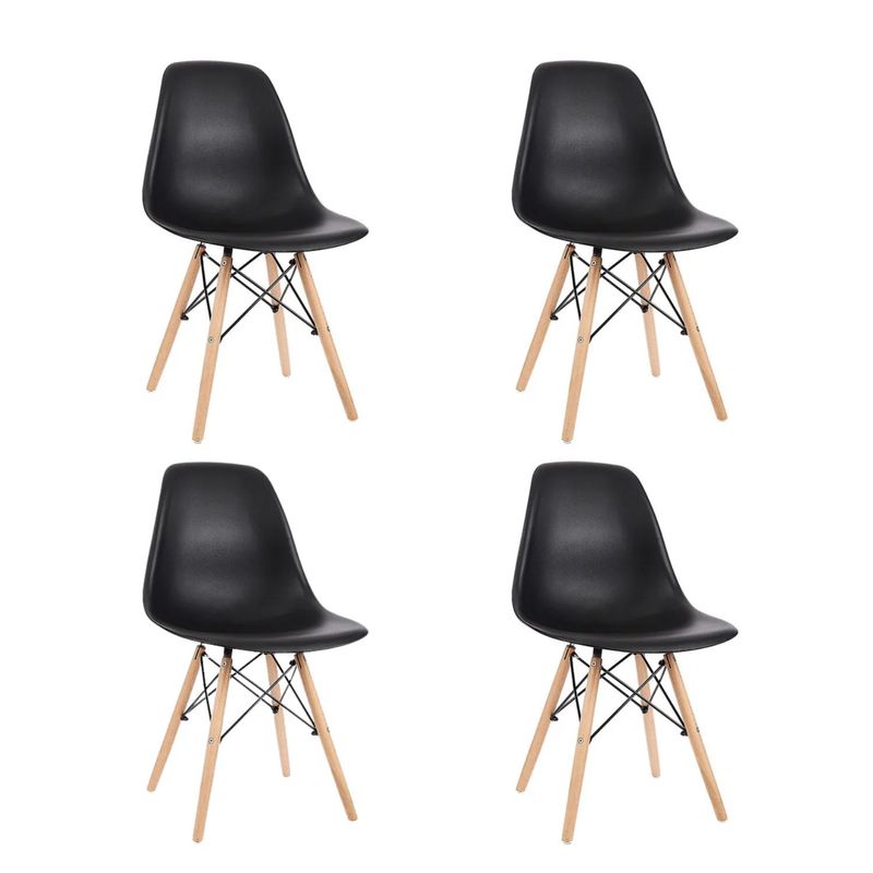 ERGONOMUS - Set 4 Silla de Comedor Eames Ergonomus Negro