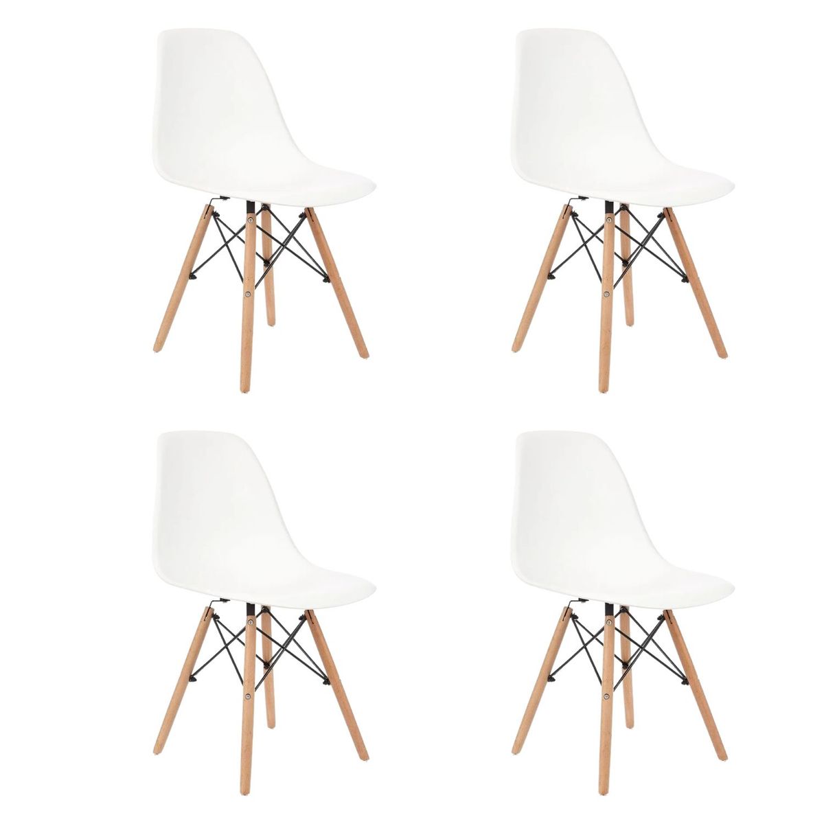 ERGONOMUS - Set 4 Silla de Comedor Eames Ergonomus Color Blanco