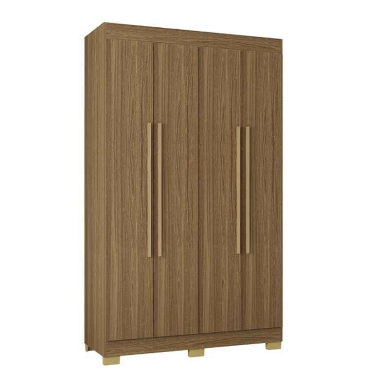 GENERICO - Closet En Madera 4 Puertas 2 Cajones De 202*120 cm Ancho Castaño