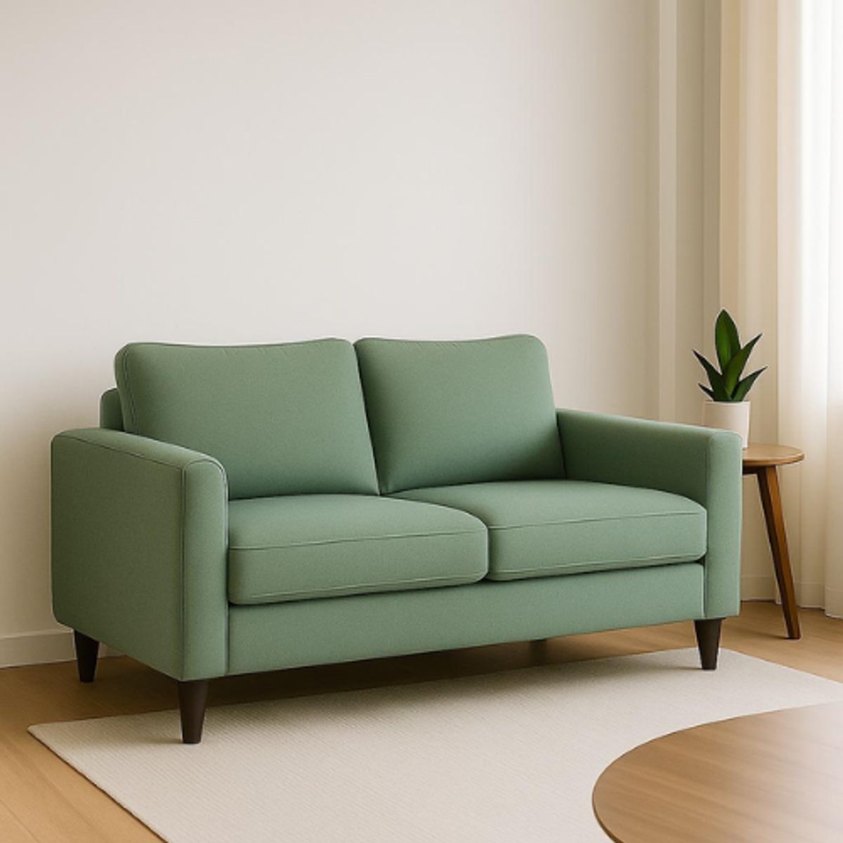 PLUMA HOME - Sofá de Dos Puestos con Patas de Roble Natural - Color Personalizable