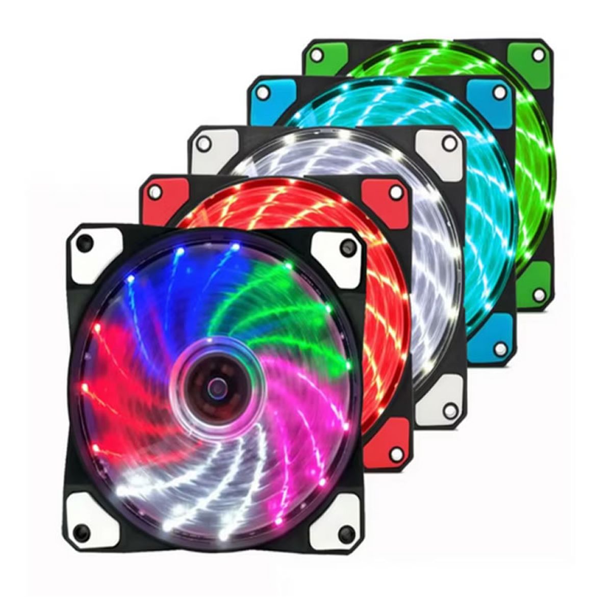 GENERICO - Ventilador Fan Cooler 12cm 120mm Rgb Multicolor Gamer Pro RGB