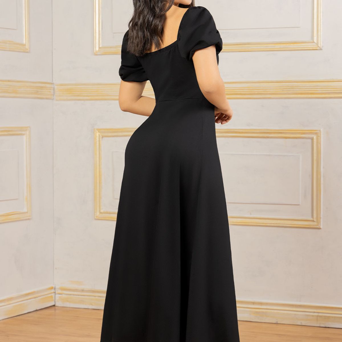 MARKETING PERSONAL - Vestido Largo Mujer Negro Mp 112045