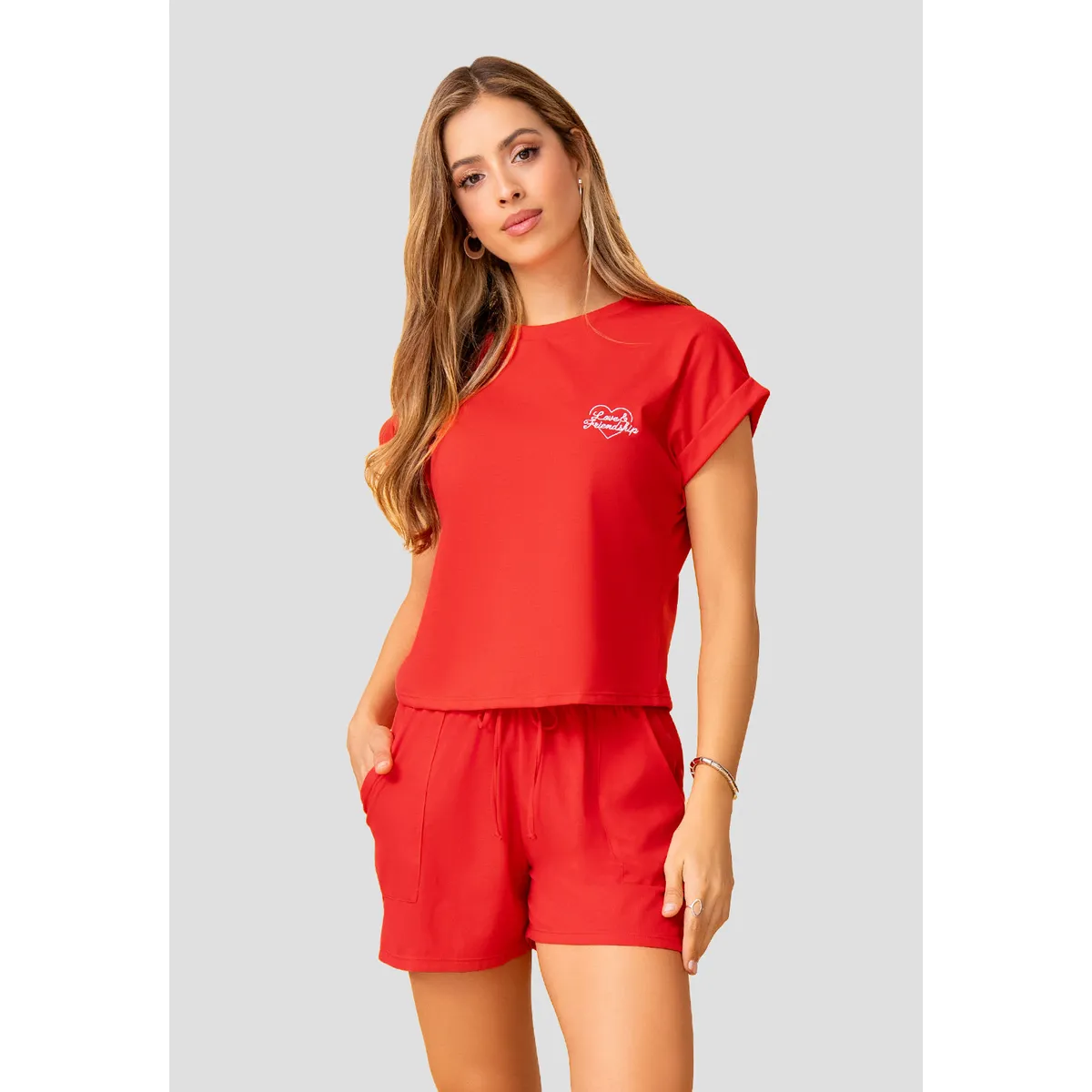 MARKETING PERSONAL - Conjunto Mujer Rojo Mp 112053