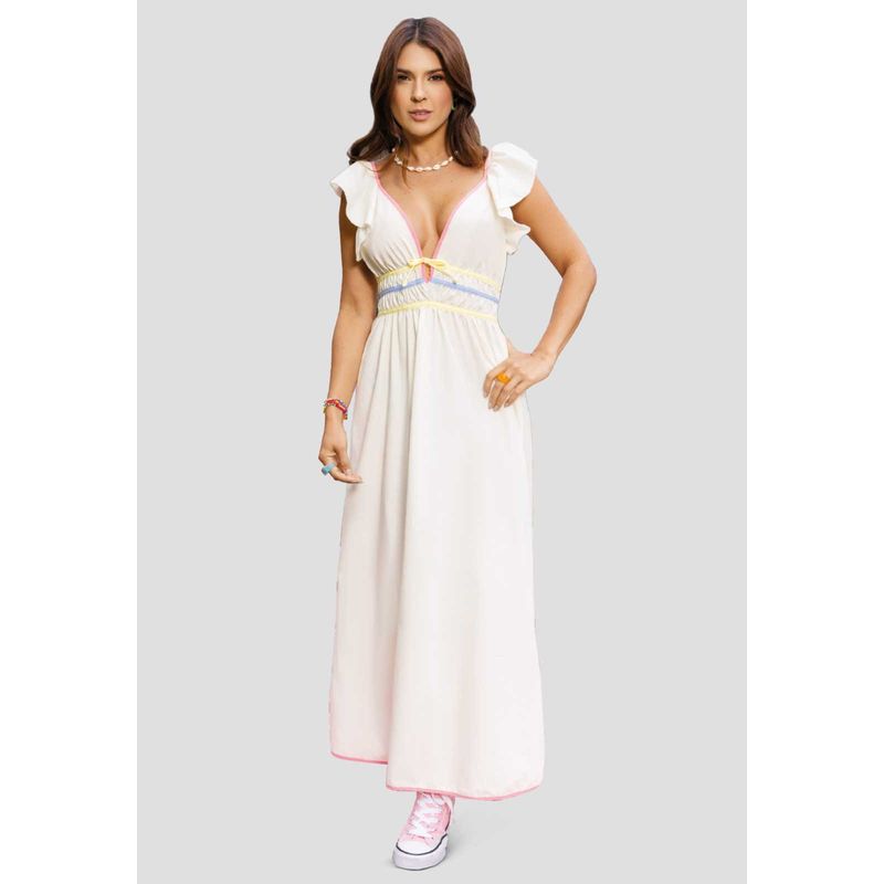 RUTTA - Vestido Largo Mujer Marfil Rutta 2337