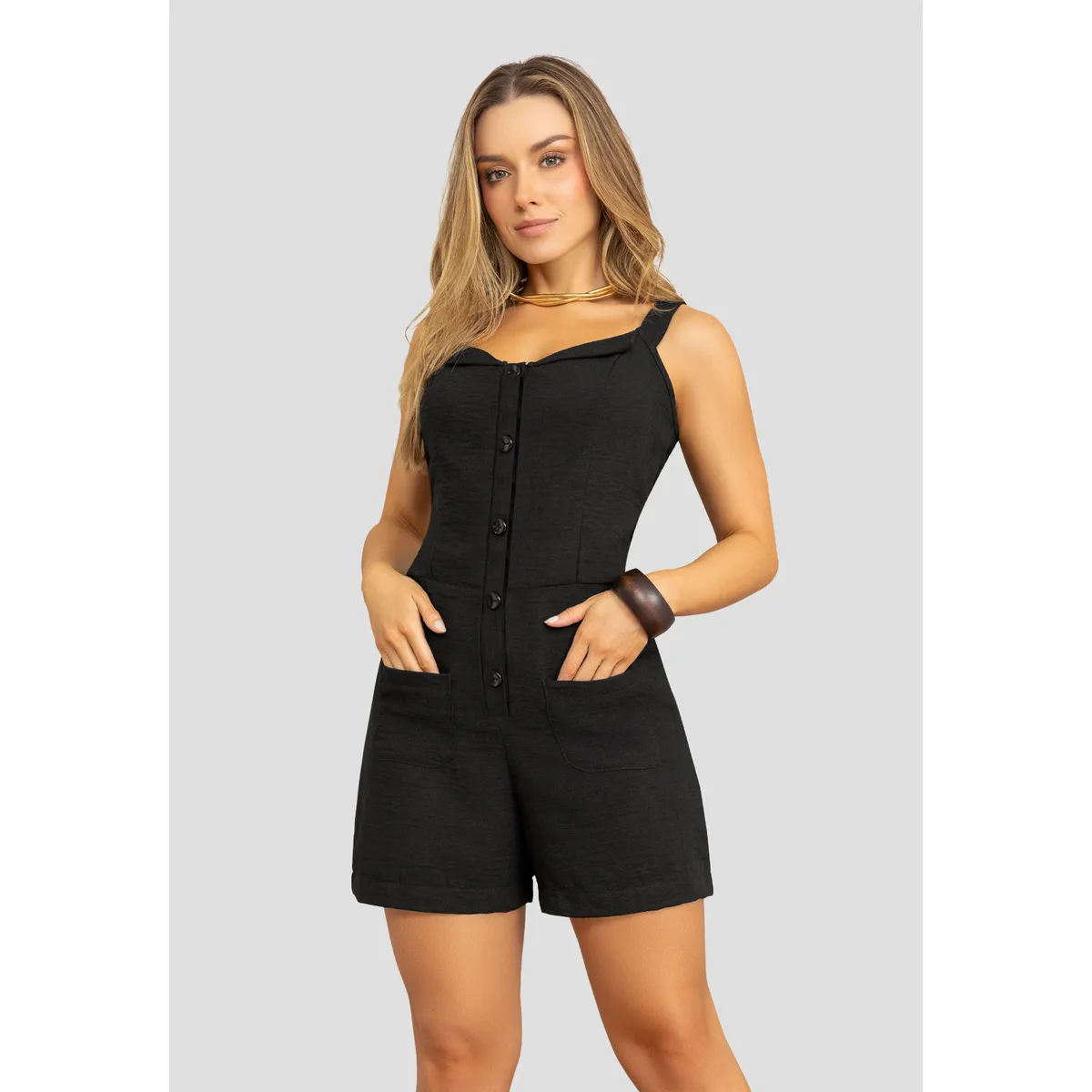 MARKETING PERSONAL - Enterizo Corto Mujer Negro Mp 112046