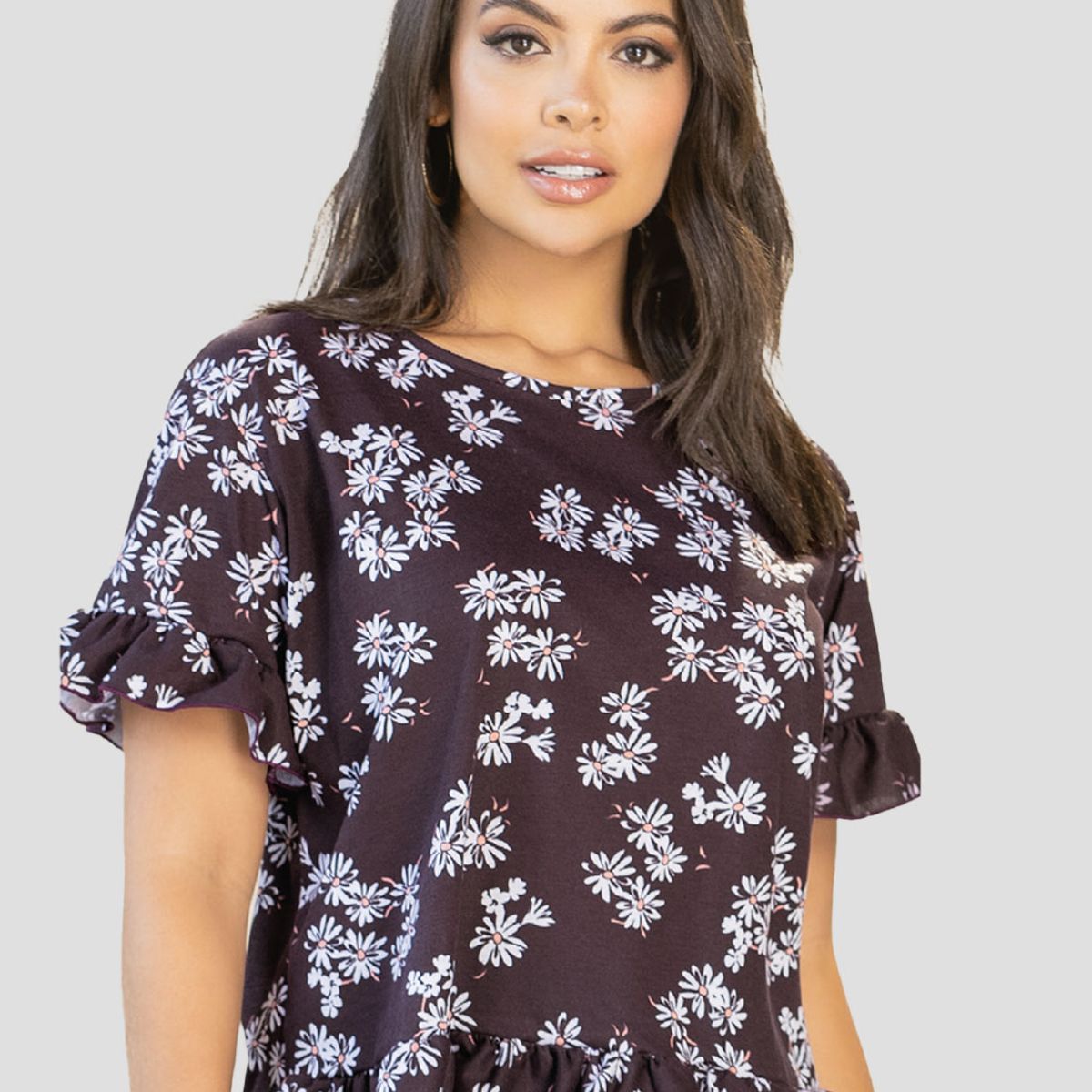 MARKETING PERSONAL - Blusa Mujer Estampado Mora Oscuro Mp 112218