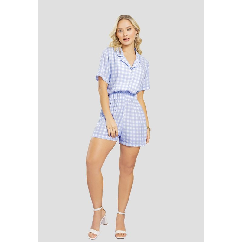 MARKETING PERSONAL - Enterizo Corto Mujer Estampado Hortensia Mp 111281