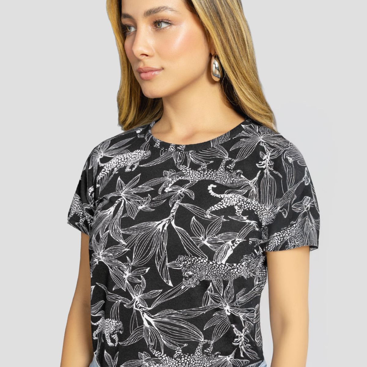 MARKETING PERSONAL - Camiseta Mujer Estampado Negro Mp 112227
