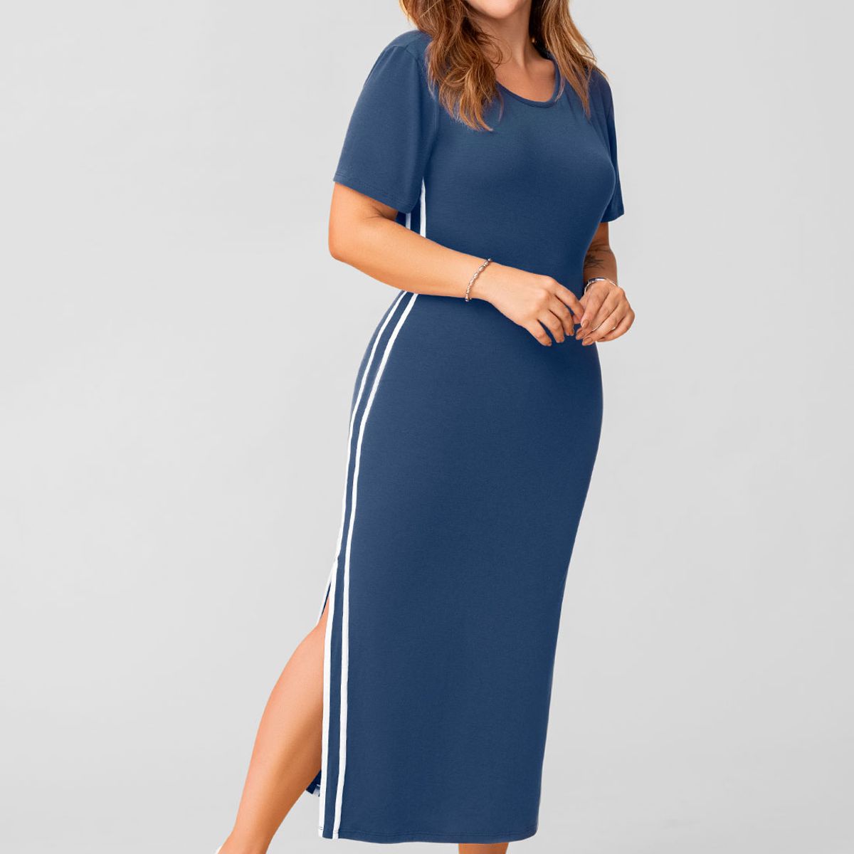 MARKETING PERSONAL - Vestido Largo Mujer Azul Profundo Mp 112017