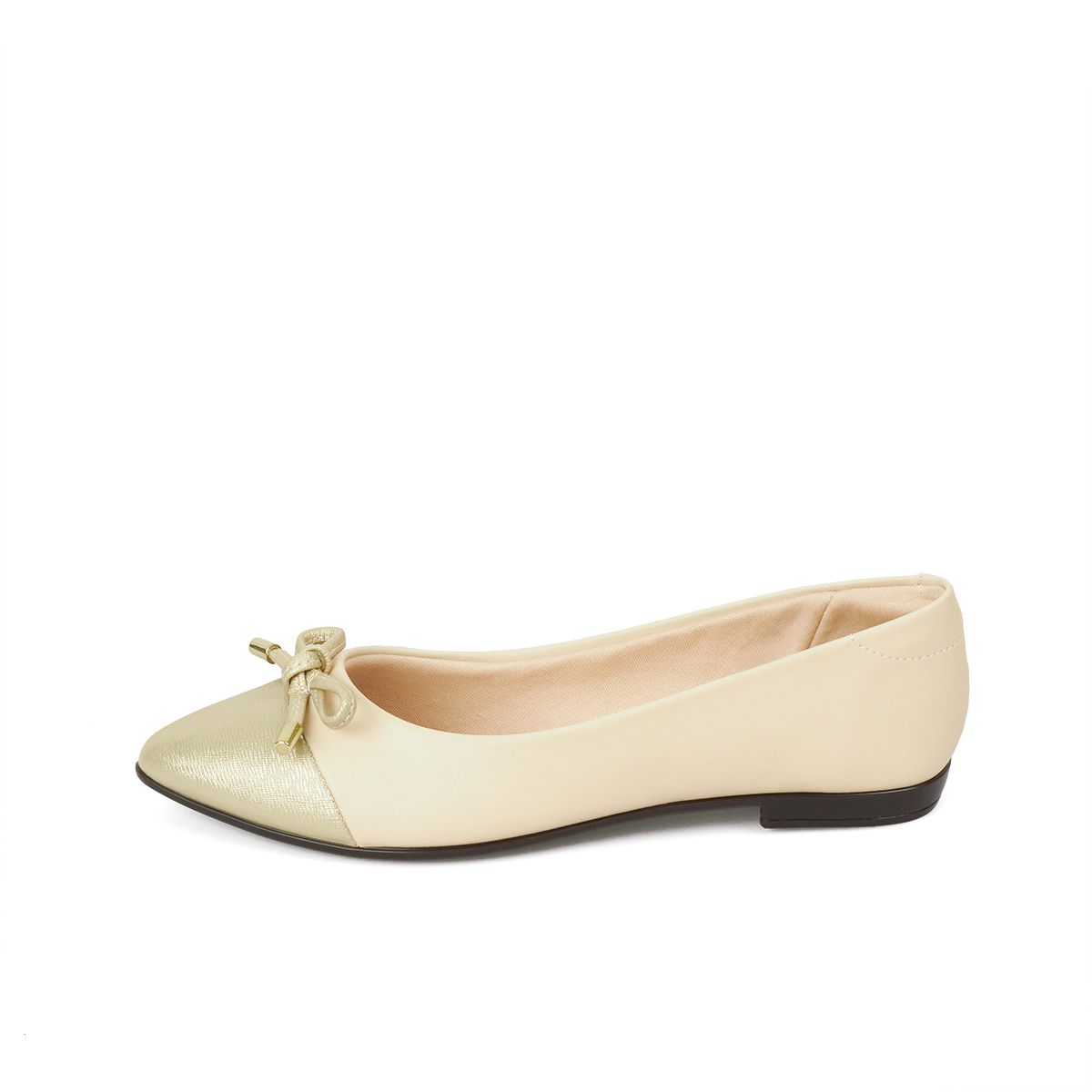 BEIRA RIO - BALETA CREMA DORADO BEIRA RIO