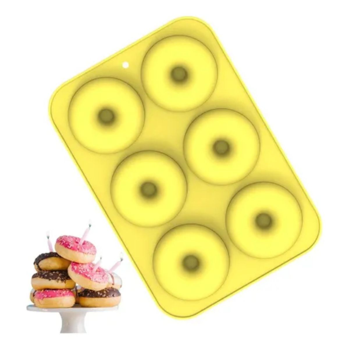 TELEPRODUCTOSBOGOTA - Molde Silicona Donut Donas Antiadherente 6 Compartimientos