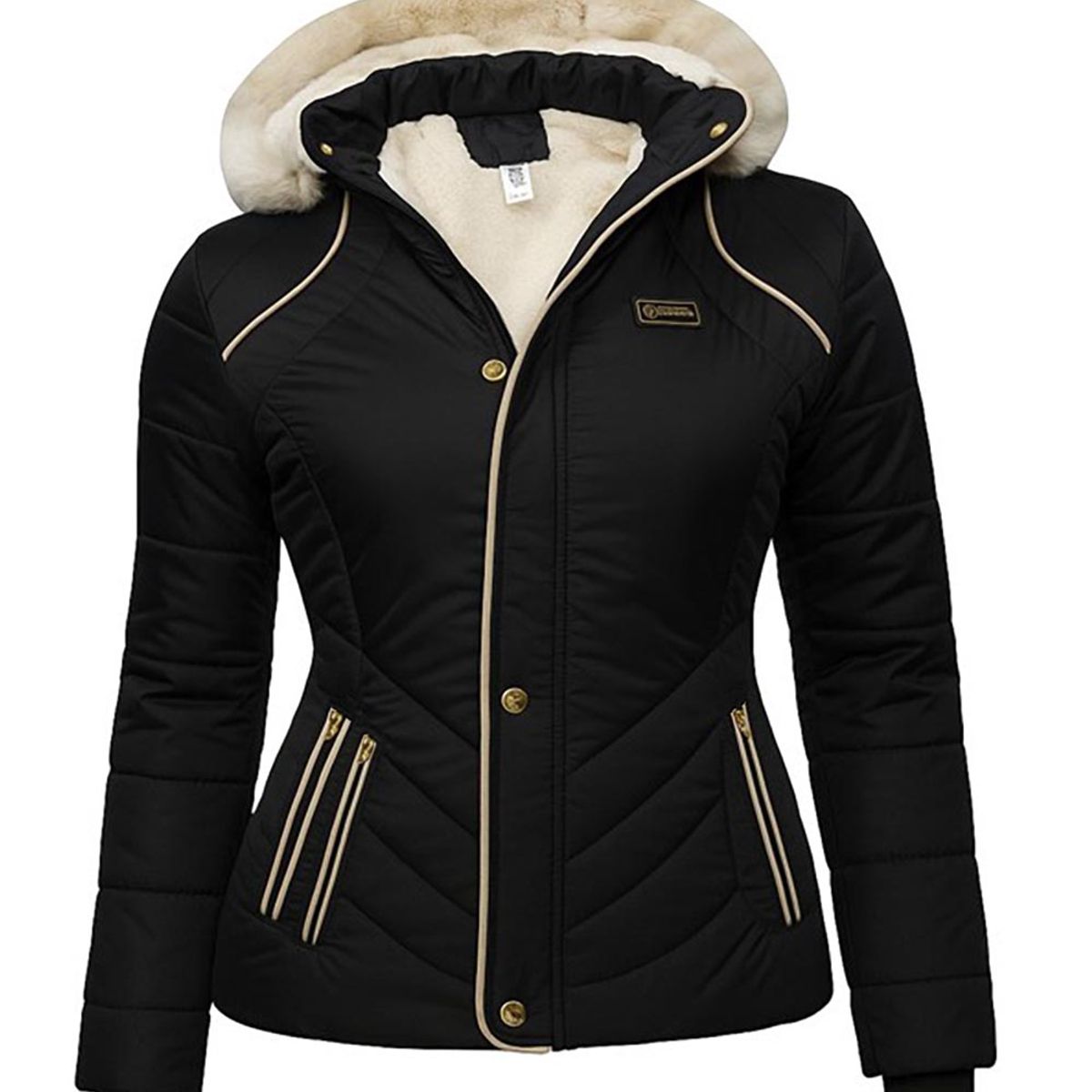 MODA EN CIRCUITO - Chaqueta Impermeable Corta Para Mujer Forrada en Ovejero