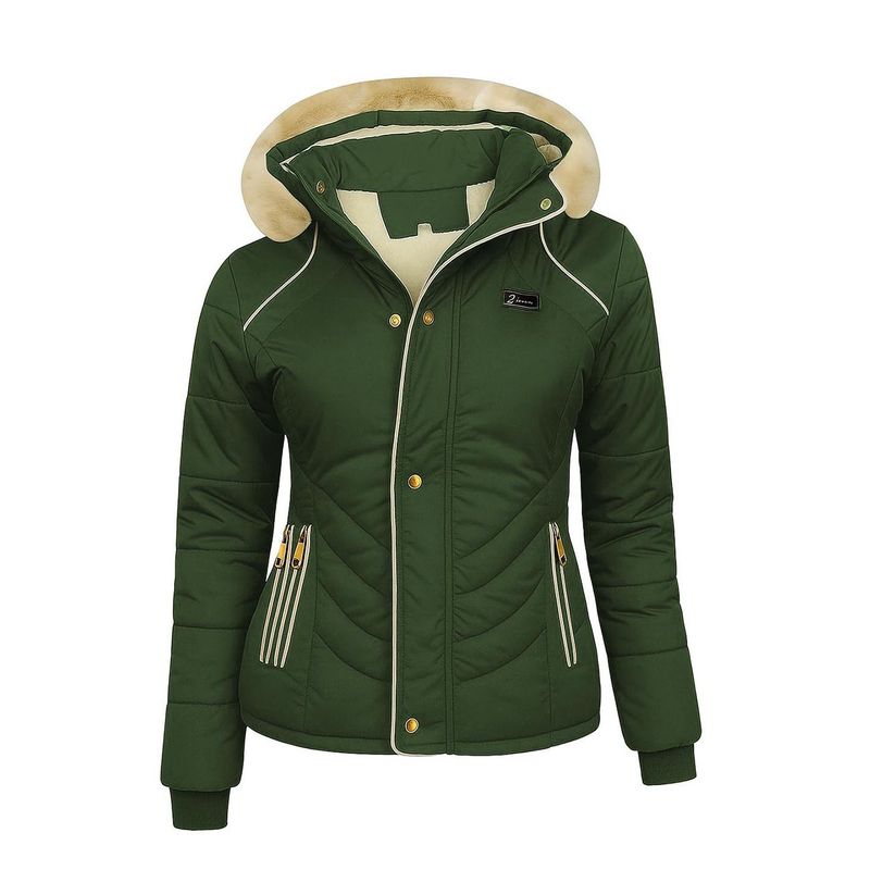 MODA EN CIRCUITO - Chaqueta Impermeable Corta Para Mujer Forrada en Ovejero