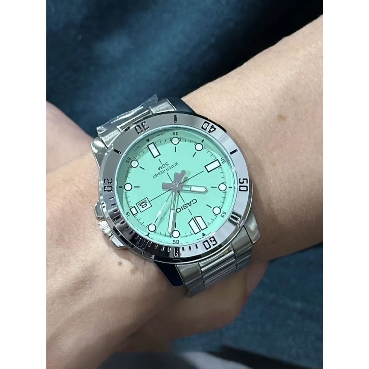 CASIO - Reloj Casio MTP-VD01D-3E1 Verde Menta Para Caballero