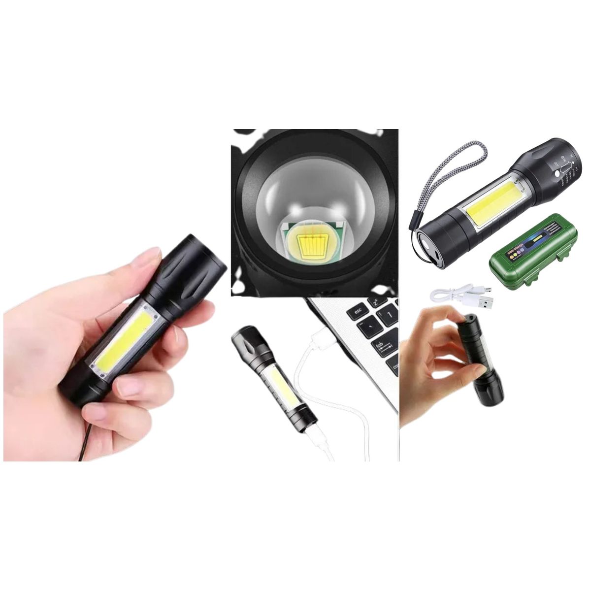 MAZUGI - Mini Linterna Led Recargable Bolsillo portátil Camping Táctica Color de la luz Blanca