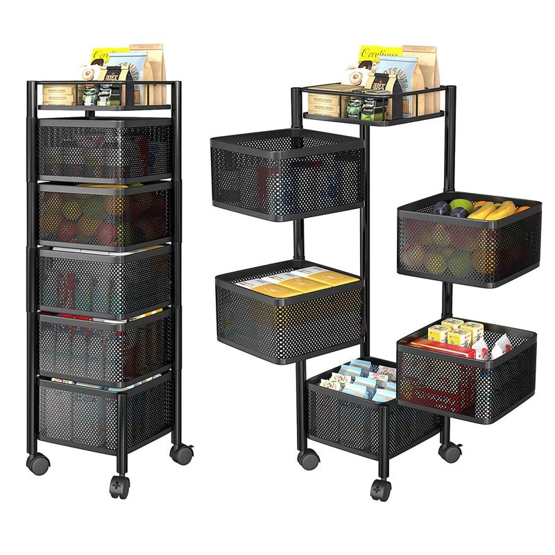 GENERICO - Mueble Organizador Cocina Cestas Giratorias Frutas Verduras