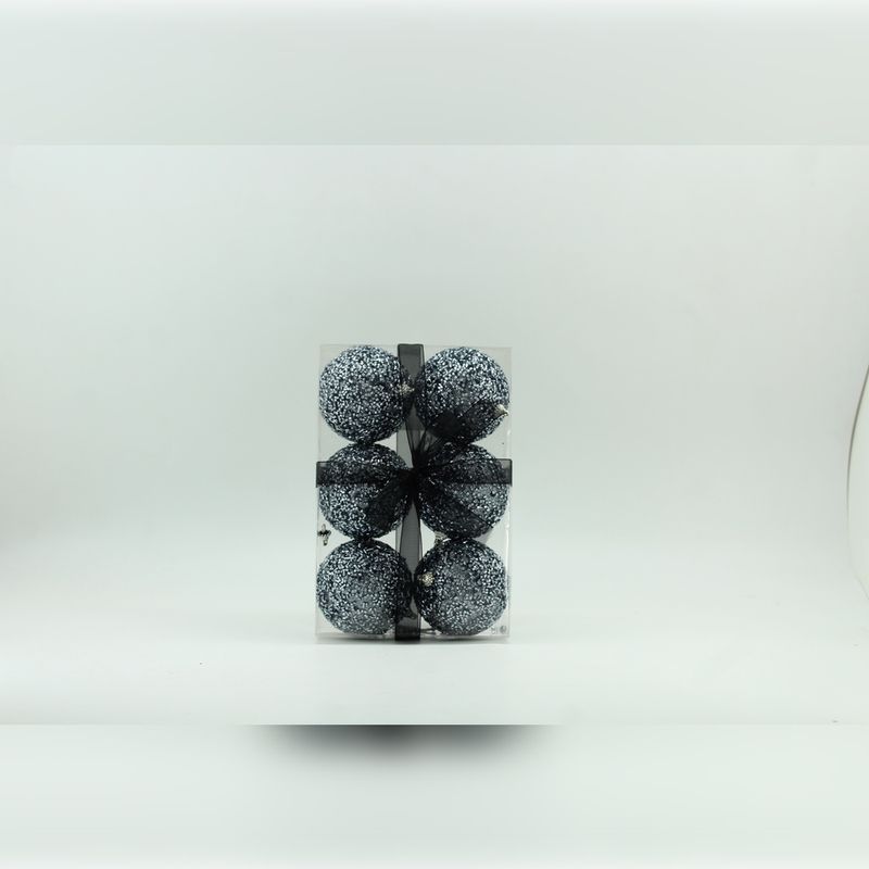 NAVILANDIA - CAJA BOLAS X6 ESCARCHADAS 8CM PLATOSCUR