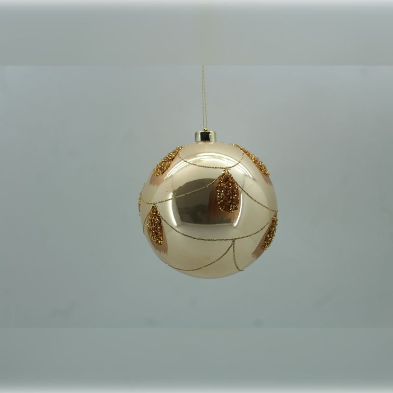 NAVILANDIA - BOLA DE 15cm DORADA DEC FIGURAS BRILLANTES