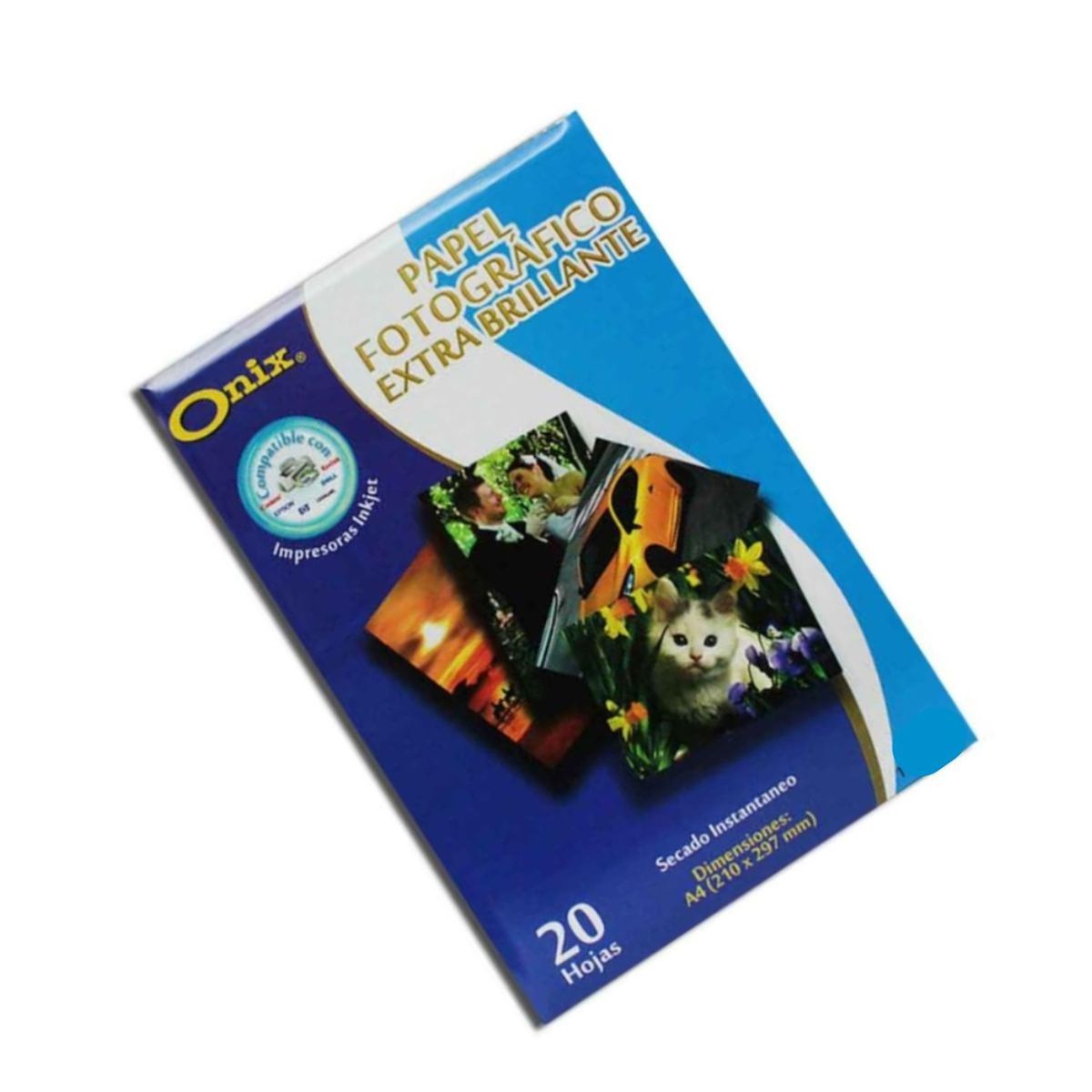 ONIX - Papel Fotográfico Onix A4 135 gr x 20 Hojas Brillante Autoadhesivo