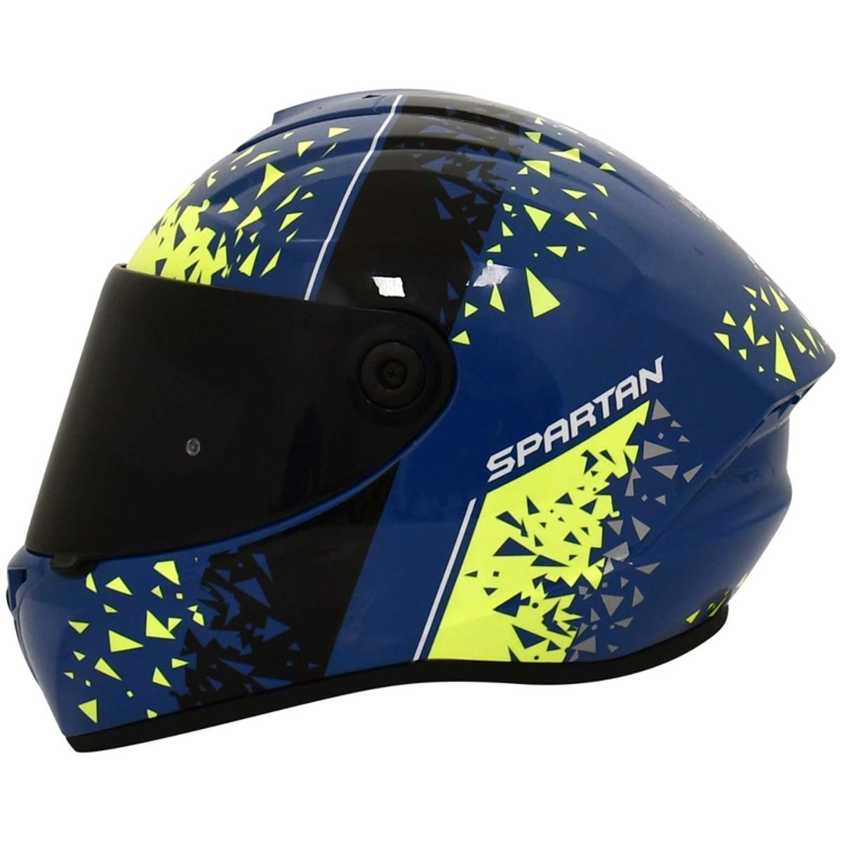 SPARTAN - CASCO MOTO SPARTAN DRAKEN CERTIFICADO BROKEN AZUL MATE TLL S