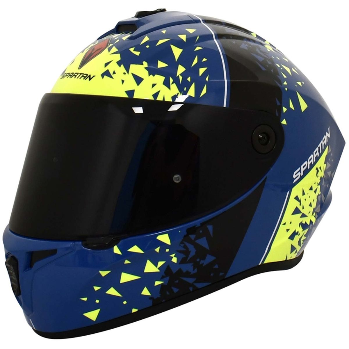 SPARTAN - CASCO MOTO SPARTAN DRAKEN CERTIFICADO BROKEN AZUL MATE TLL S