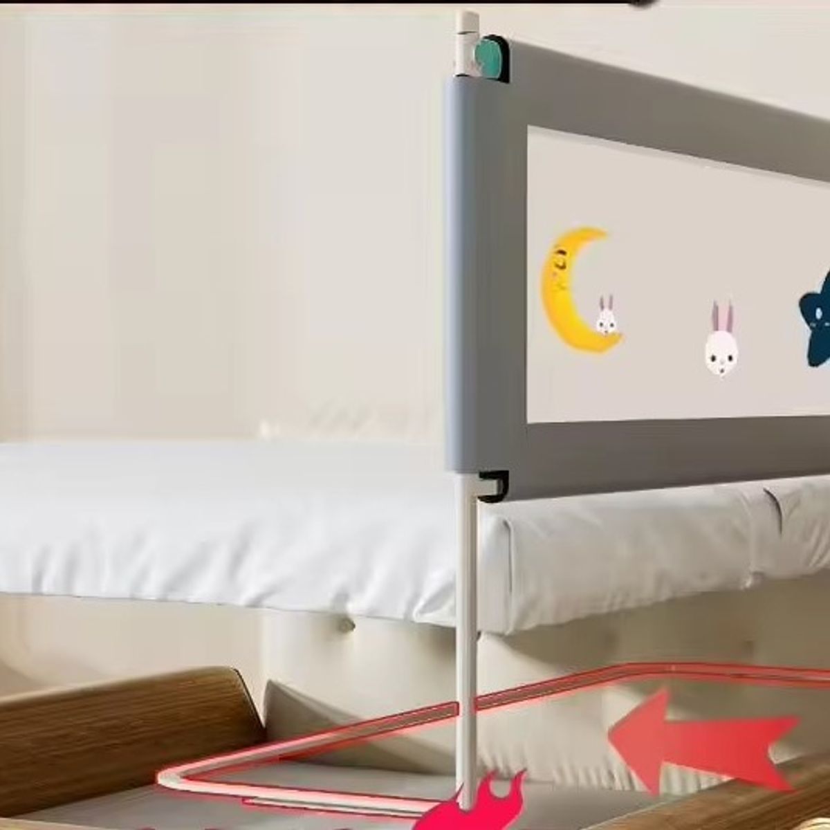 FRAGOLA KIDS - Baranda Seguridad Infantil Barrera 2 Mts Cama Bebé Niños