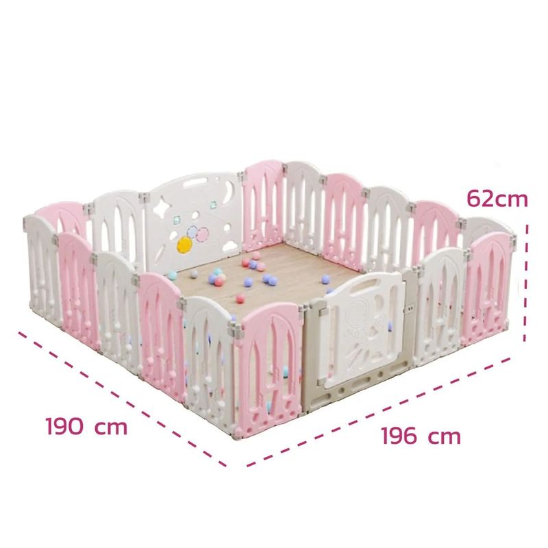 BEBESITOS - CORRAL MODULAR MULTIFUNCIONAL PLEGABLE ROSA