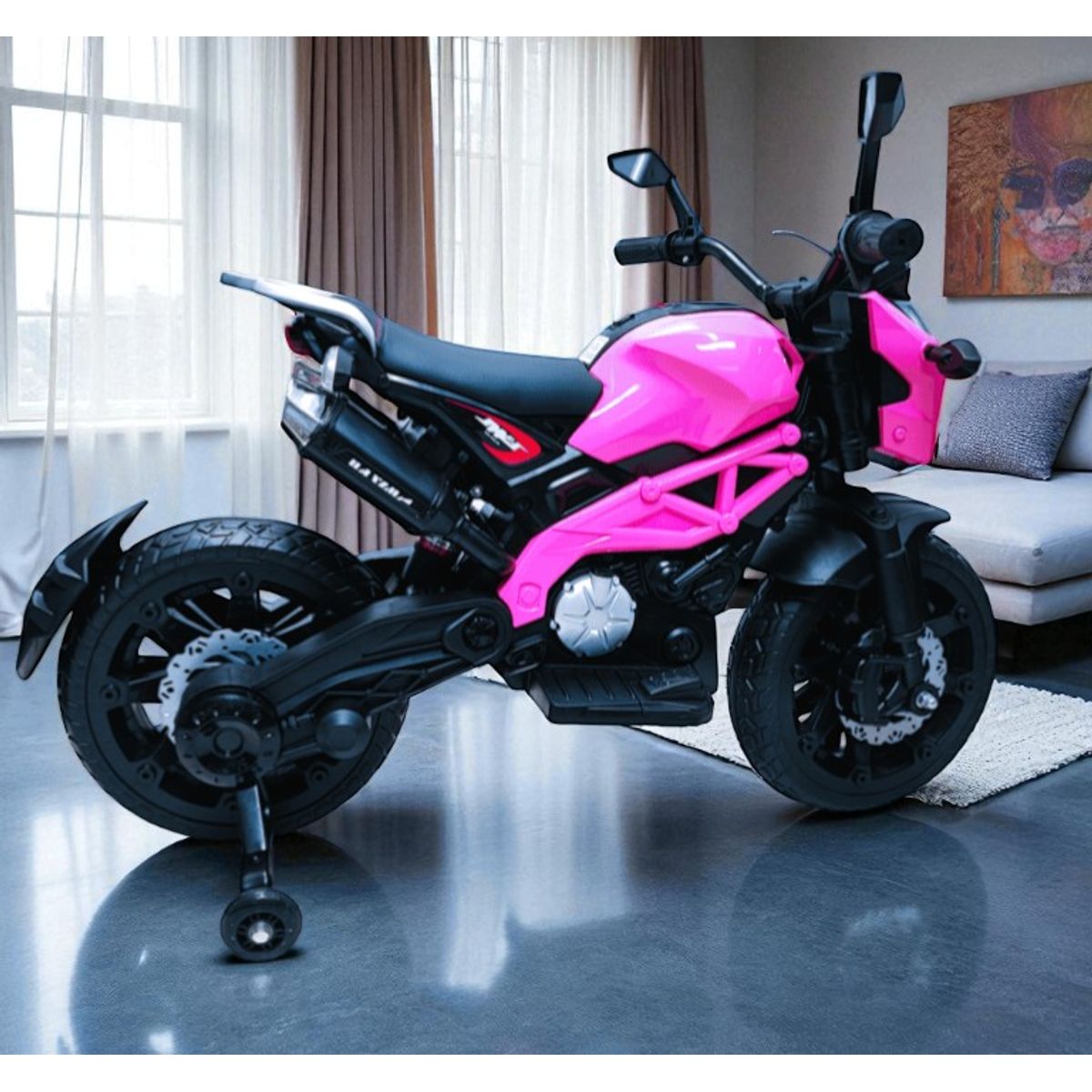 GENERICO - Moto Eléctrica Infantil 12V Con Bluetooth Suspensión Y Llantas De Caucho