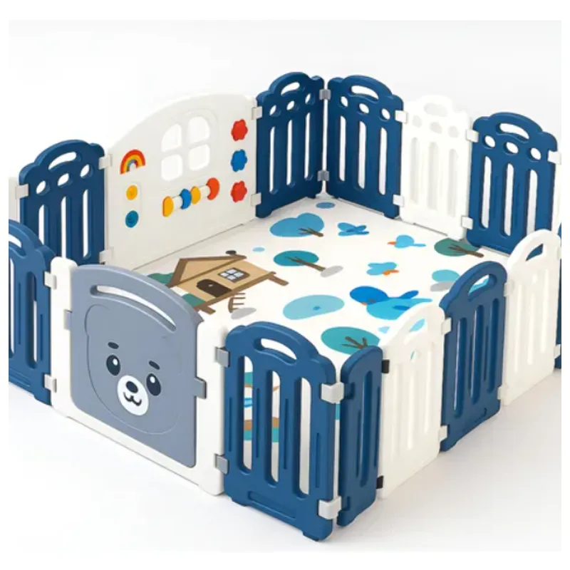 BEBESITOS - CORRAL  DE JUEGOS PLEGABLE  CON JUEGOS Y SONIDO COLOR AZUL