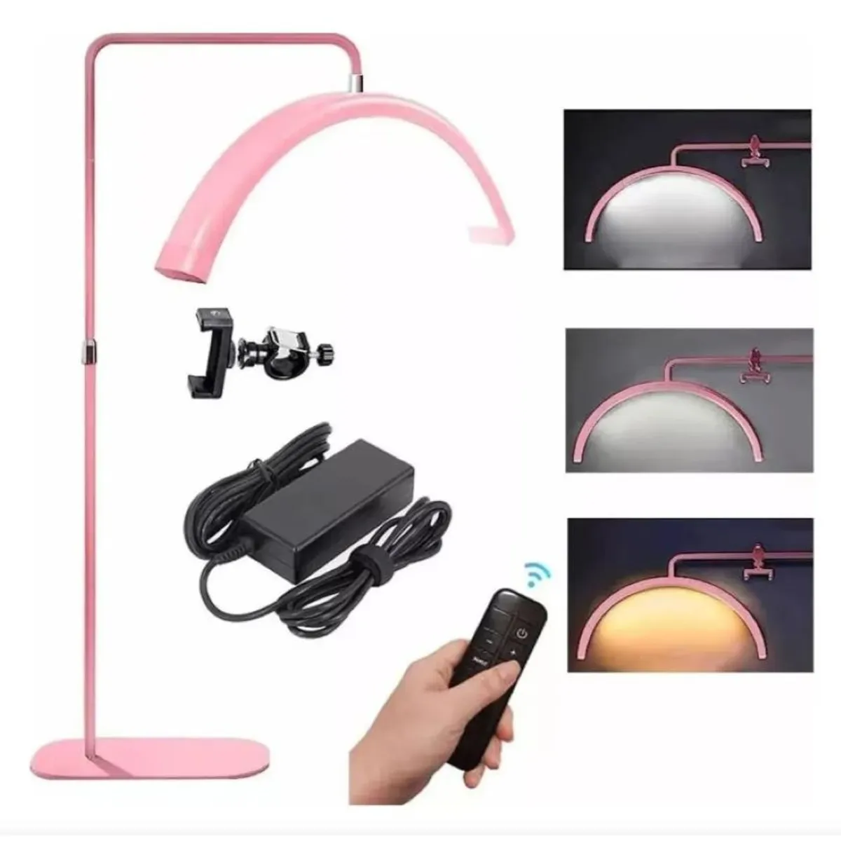 ZHOPI CO - Lampara Media Luna Luz Led Profesional Para Estetica Con Base De Piso