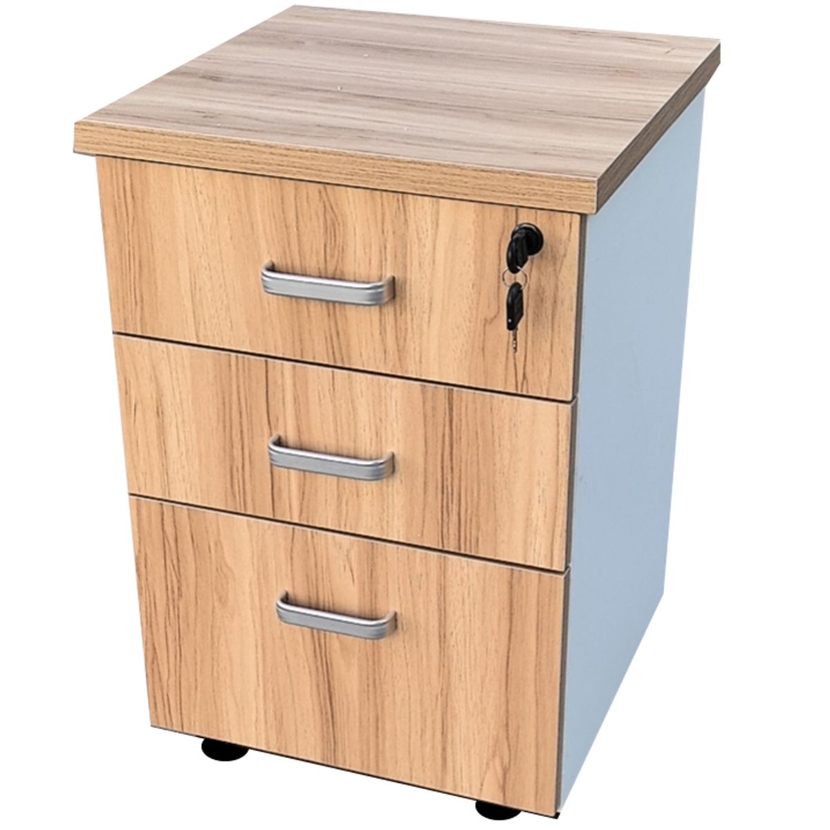 GENERICO - Cajonera organizadora de oficina 3 cajones con cerradura seguridad