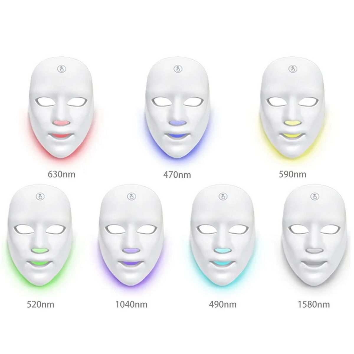 GENERICO - Mascara Facial Led 7 Colores Recargable Portable