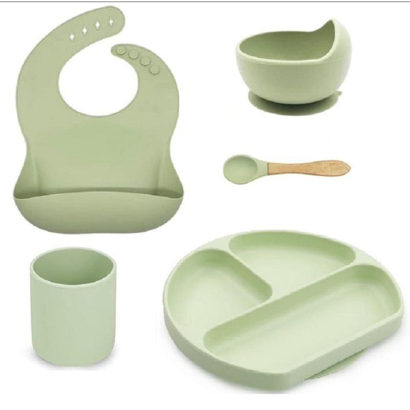 GENERICO - Vajillas para bebe BPA FREE silicona verde