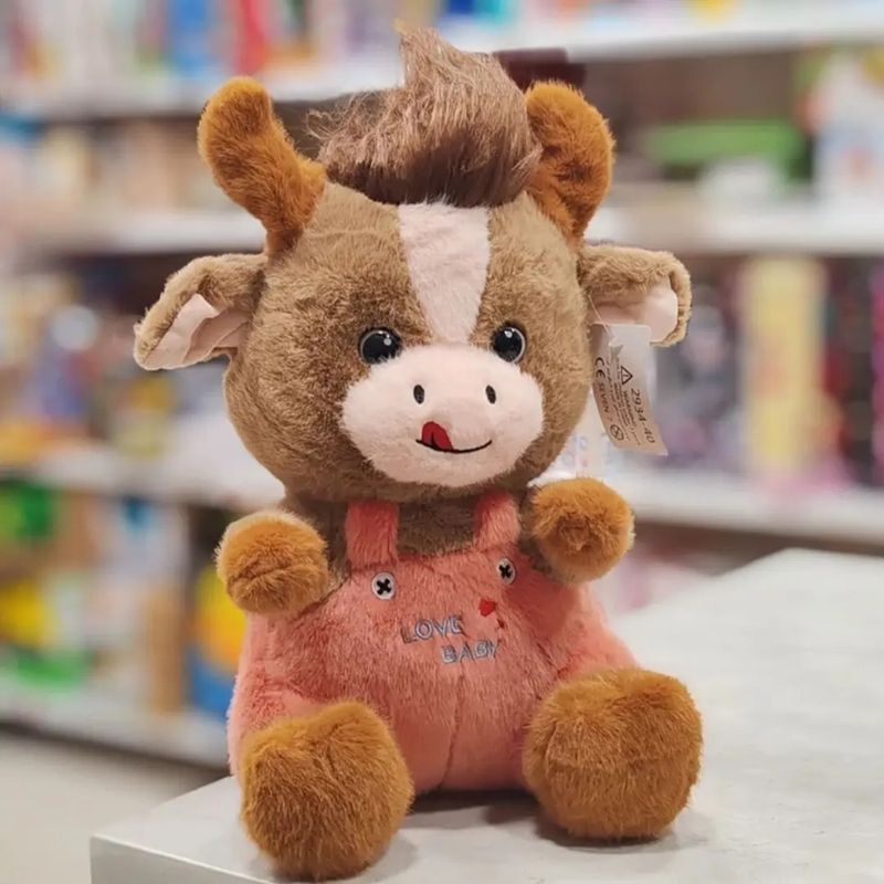 GENERICO - Peluche Torito Con Overol 32 CM