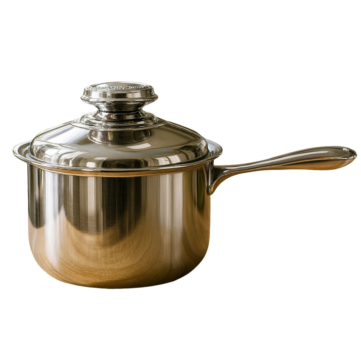 TECNOHOGAR JS - Olla Acero Quirúrgico 1 Litro Premium Asa Moderna Con Tapa