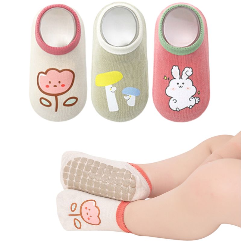 AMERICAN GENERICS - Medias Para Bebes Antideslizantes 100% Algodon Pack De 3unds