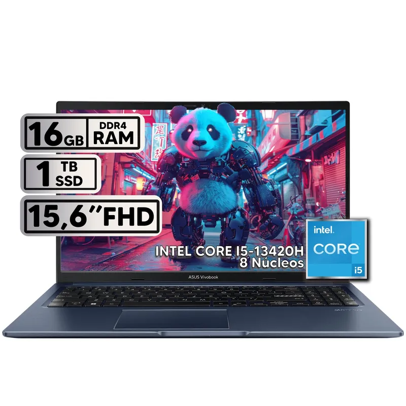 ASUS - PORTÁTIL ASUS VIVOBOOK 15 INTEL CORE I5-13420H 16GB RAM 1TB SSD 15,6" FHD QUIET BLUE
