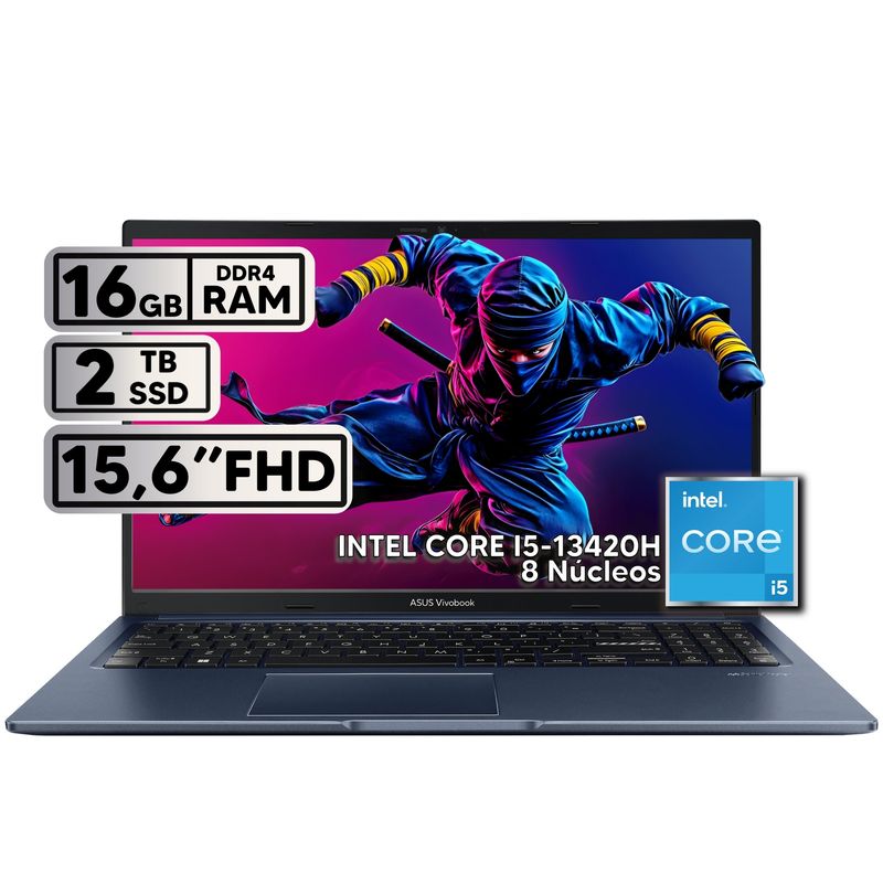 ASUS - PORTÁTIL ASUS VIVOBOOK 15 INTEL CORE I5-13420H 16GB RAM 2TB SSD 15,6" FHD QUIET BLUE