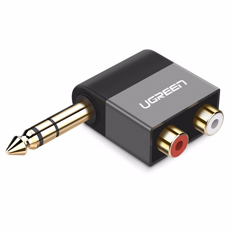 UGREEN - Adaptador UGREEN De 6,35mm Macho A 2 RCA Hembra Sonido Audio