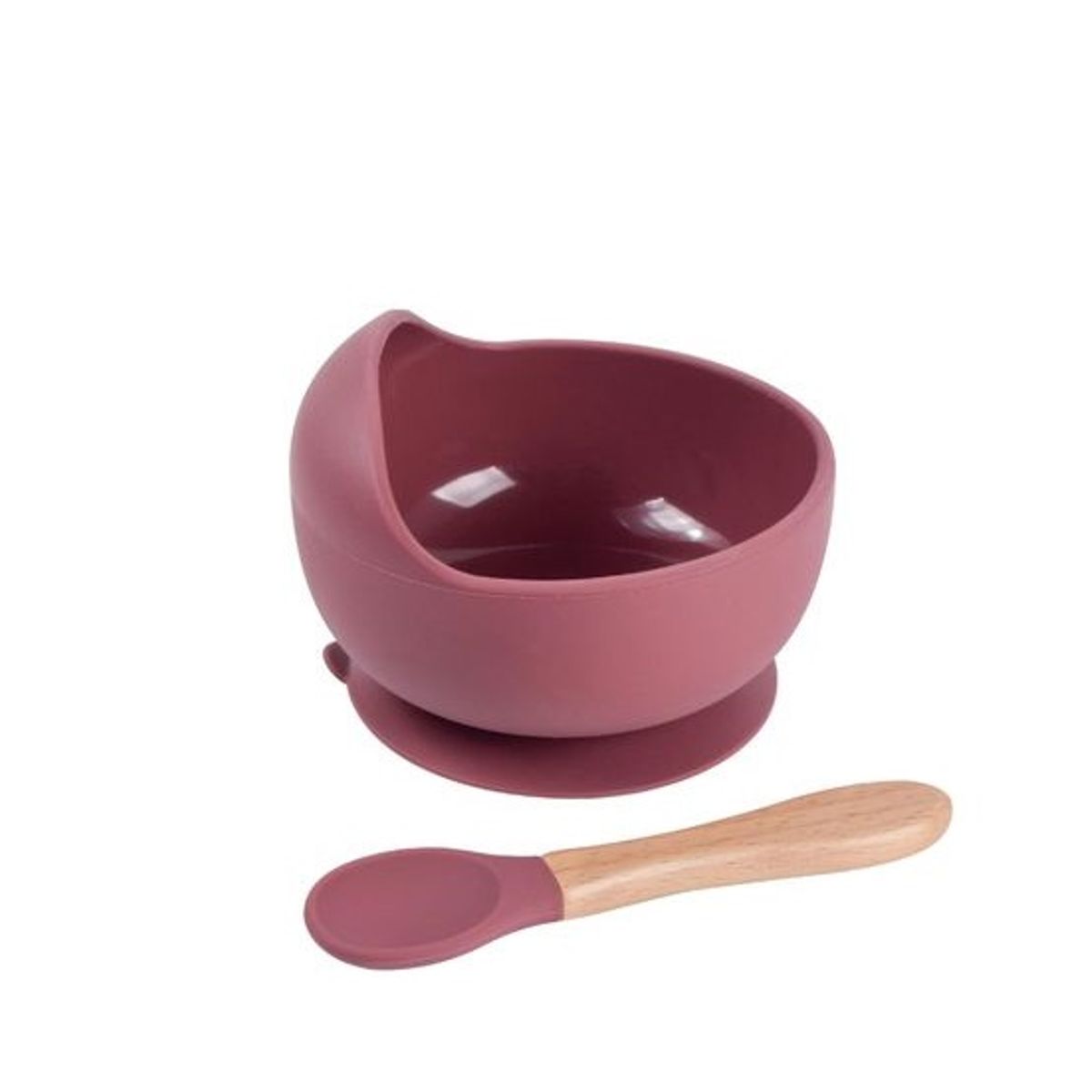 GENERICO - Vajillas para bebe BPA FREE silicona rosa cuchara tenedor