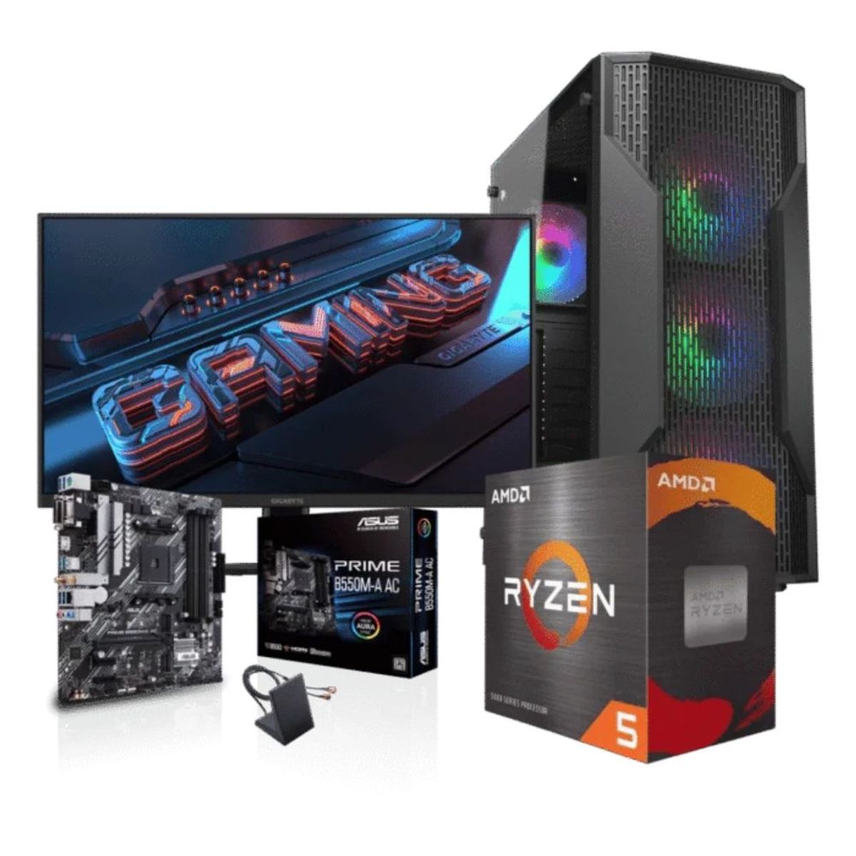 DYNAMIC - Equipo Pro DYNAMIC-A56T-12: Ryzen 5 5600GT+ 16GB+ SSD 1 Tera+F.650W + Monitor 27"