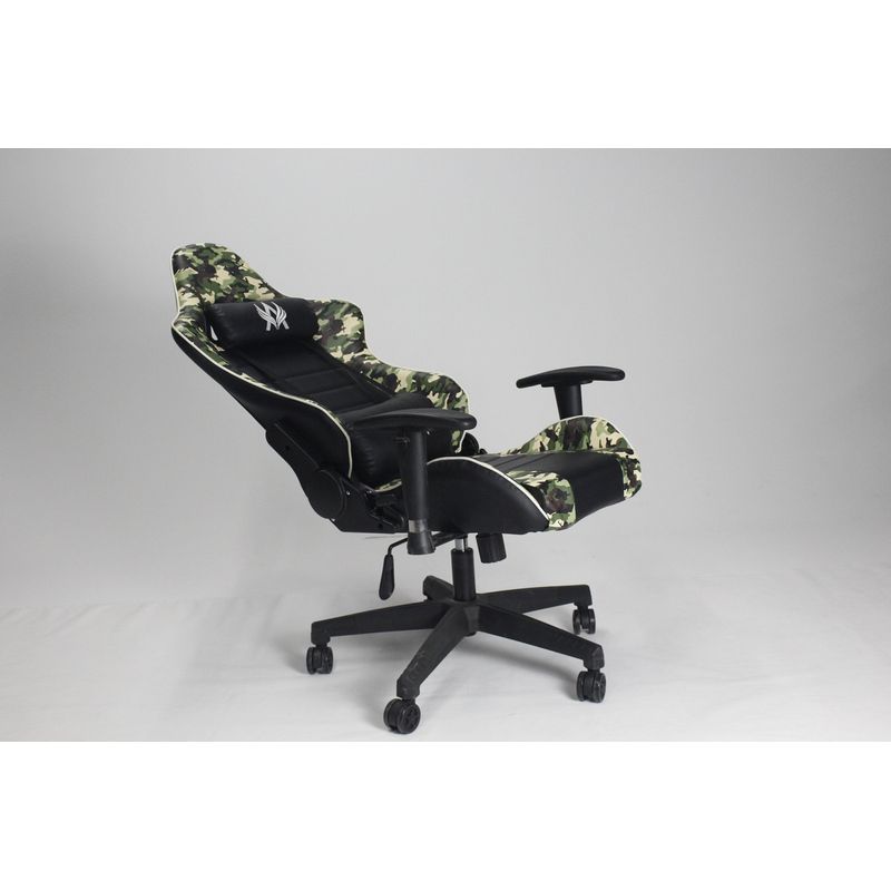 GENERICO - Silla Gamer Ergonómica Reclinable Giratoria con Apoyabrazos Gris