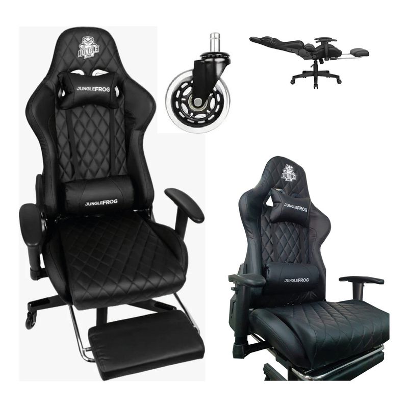 GENERICO - Silla Gamer Ergonómica Reclinable 180° con Masajeador y Reposapiés