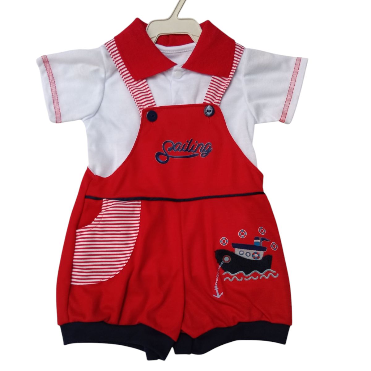 BABY MAS - CONJUNTO OVEROL NIÑO TL 3 A 6 MESES MARINERO