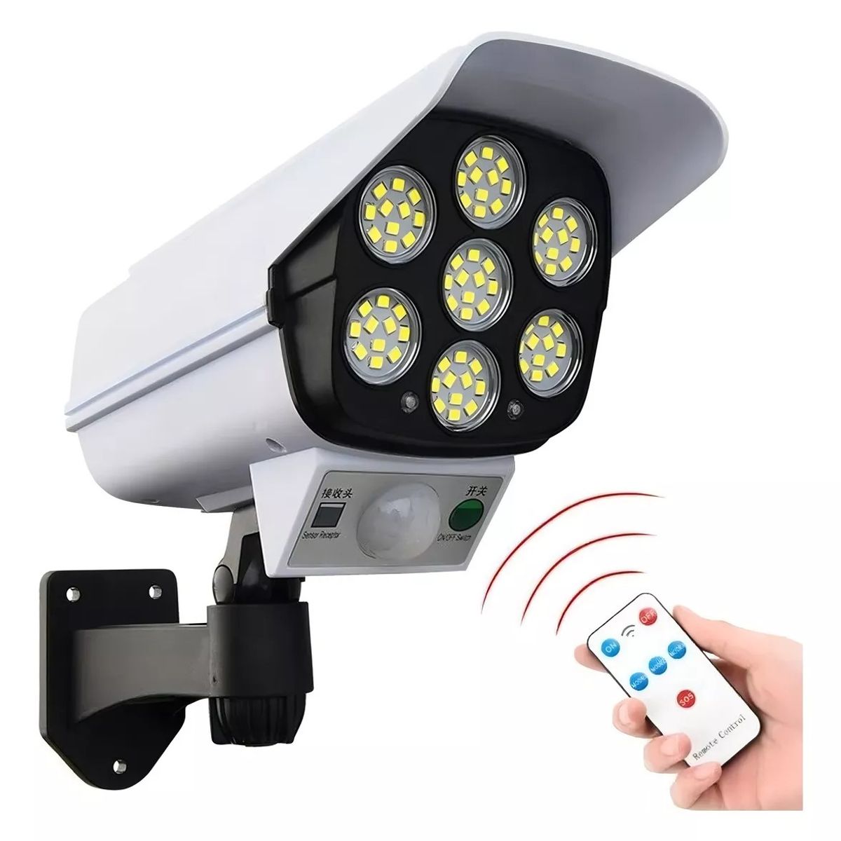 GENERICO - Lámpara Con Panel Solar Sensor De Movimiento Tipo Cámara