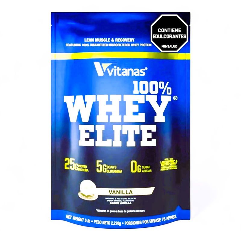 VITANAS - Proteina whey elite 5 lb vainilla bolsa lab vitanas
