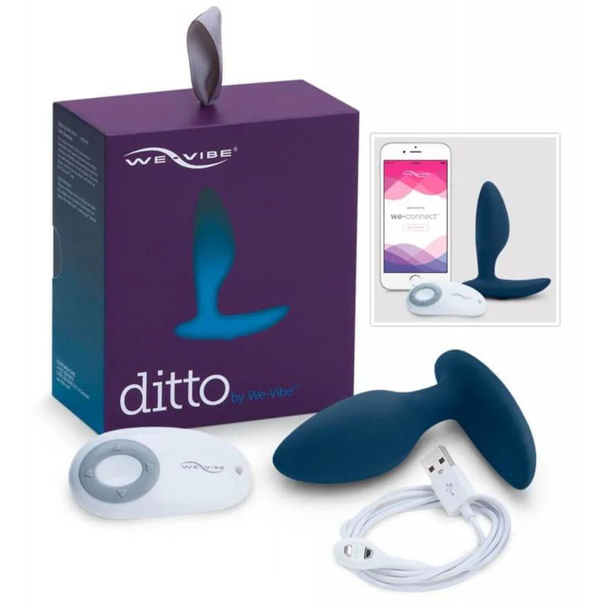 DISTRISEX - Plug Anal Vibrador We-Vibe Ditto  Silicona Interactivo y App We-Connect